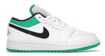 Jordan 1 Low White Lucky Green Tumbled Leather (GS)
