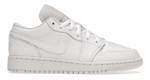 Jordan 1 Low Triple White Tumbled Leather (GS)